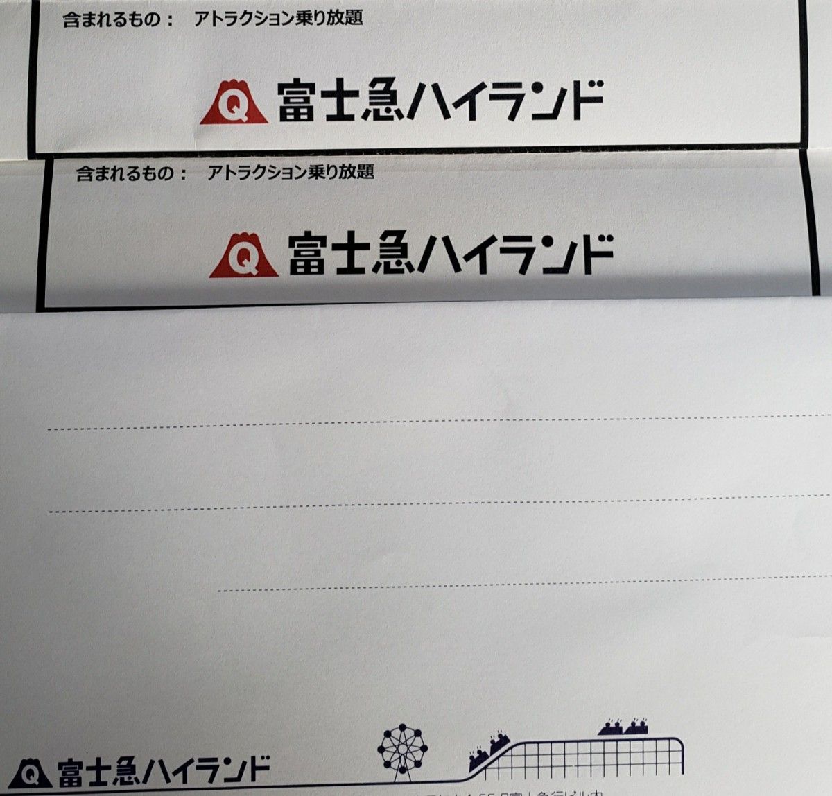 富士急ハイランド １dayフリーパス ワンデイフリーパス 大人2名 送料