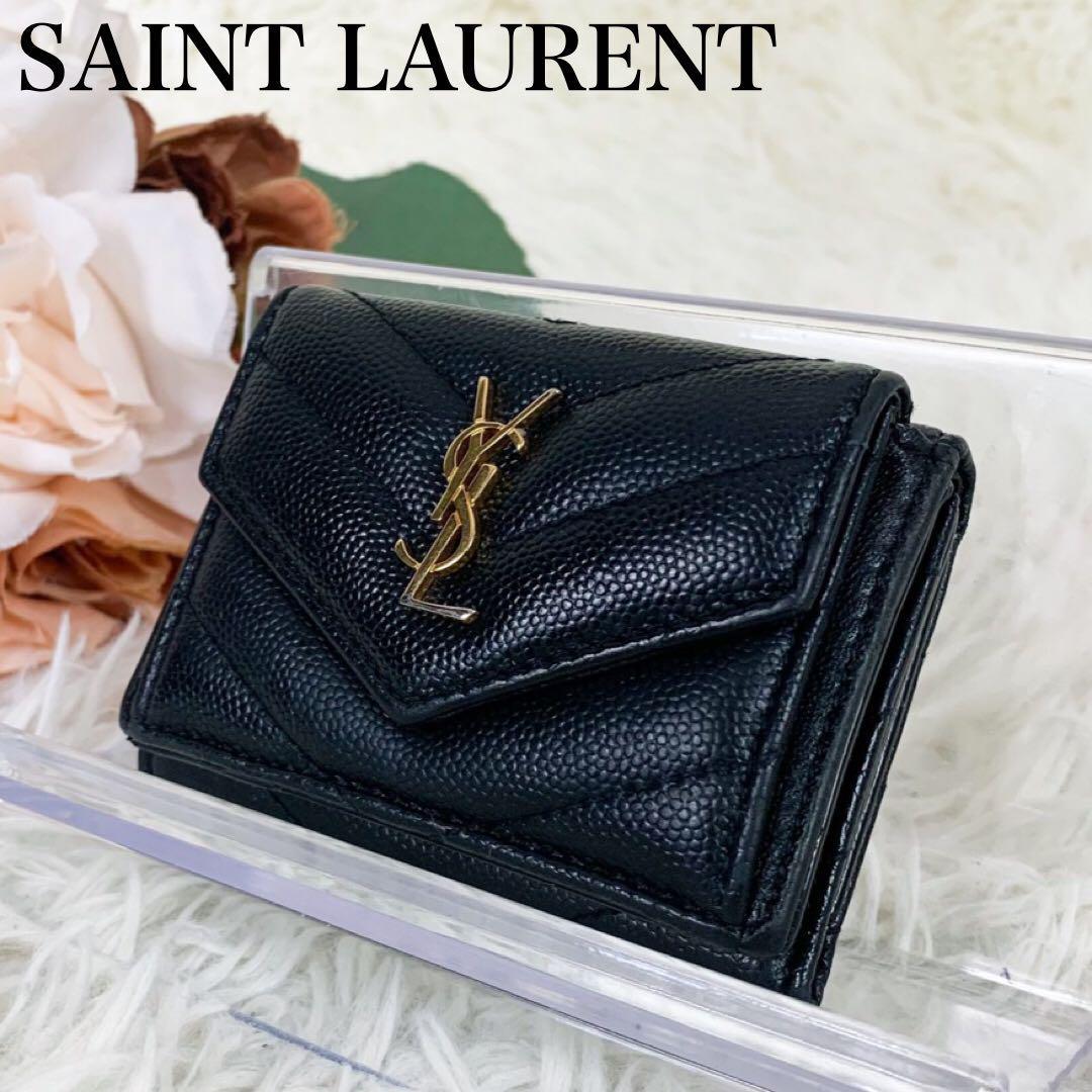 SAINT LAURENT PARIS サンローラン 三つ折り財布 ミニウォレット