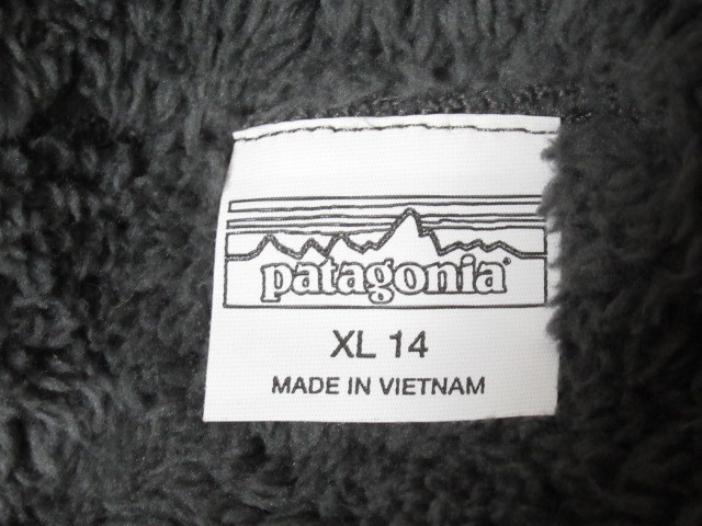 [oc2 BY5583] patagonia パタゴニア 裏フリース 中綿 フーディー ジャケット size ジュニア XL (14) ブラック 　キッズ_画像6
