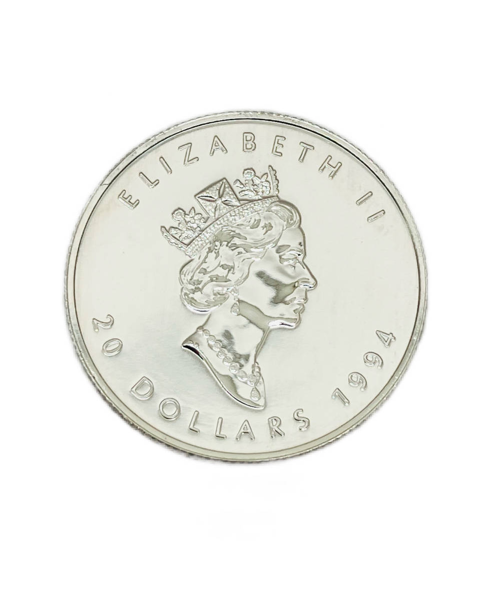 【実物資産】Pt1000 カナダ プラチナ メイプルリーフ コイン 1/2oz 20ドル 純プラチナ 約15.5g 99.95% 1994年 プラチ コイン PLATINUM Coin