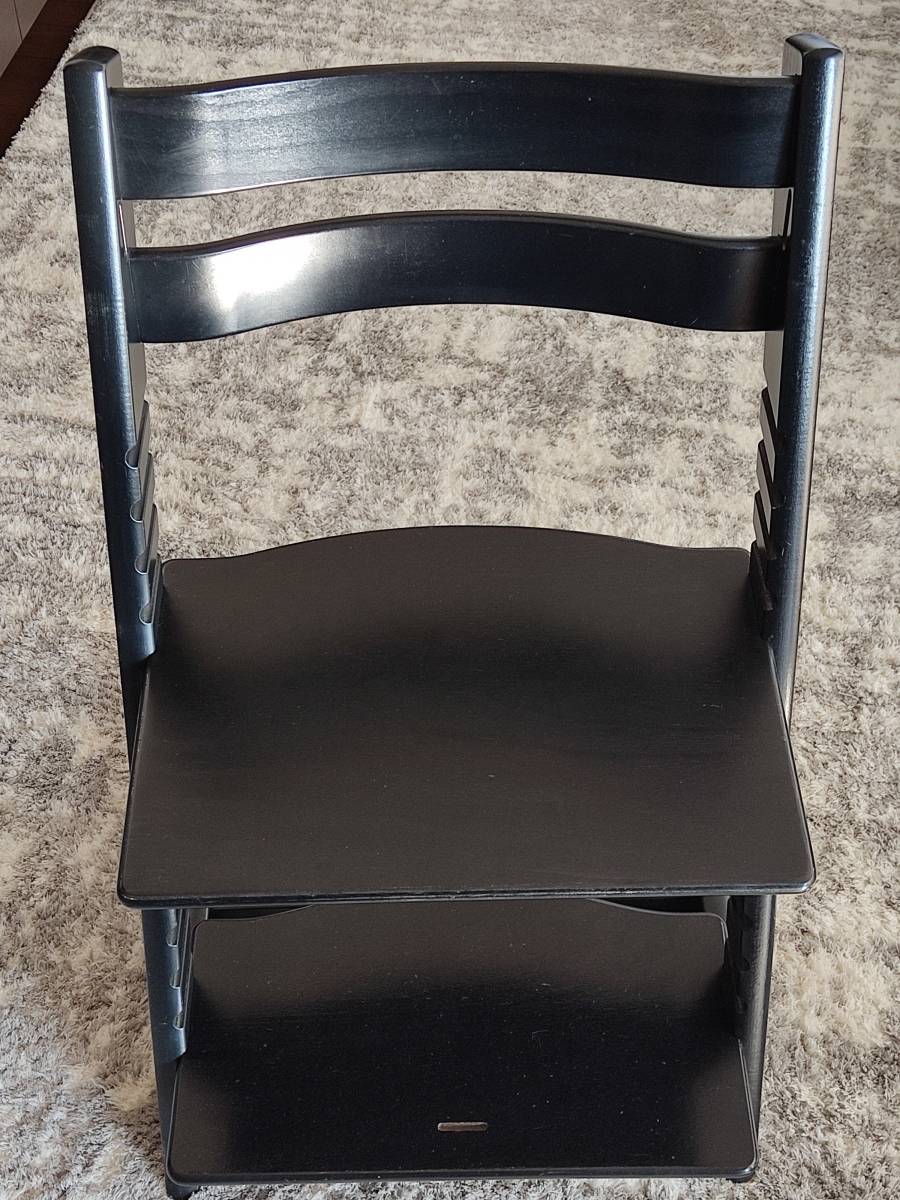 希少 黒 ブラック STOKKE TRIPP TRAPP ストッケ トリップ トラップ 北欧家具 ノルウェー ベビーチェア 子供椅子 キッズチェア 学習椅子_画像3