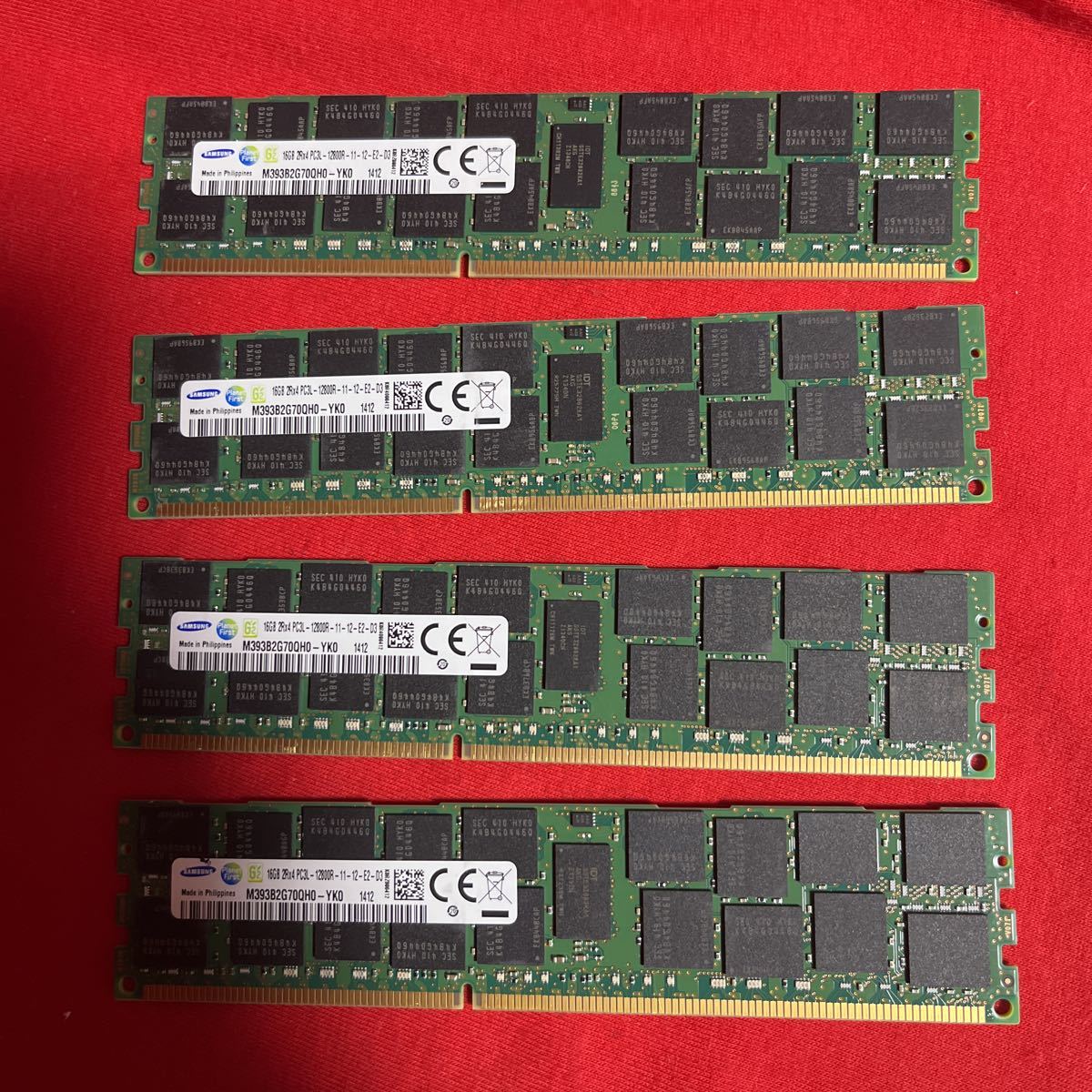 絶妙なデザイン 【4枚/計64GB】DDR3L 16GB PC3L-12800R Registered/ECC