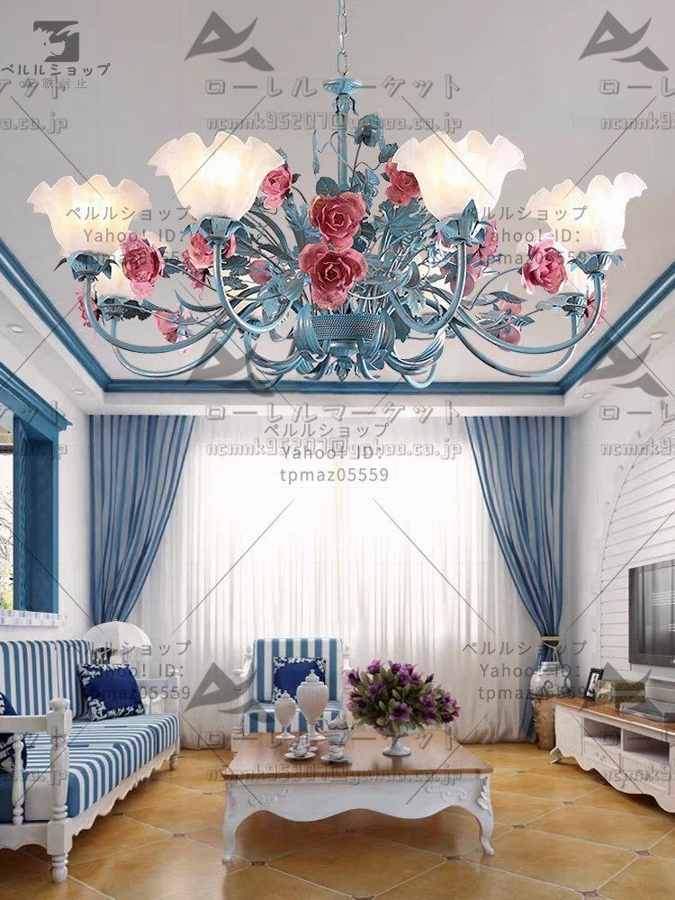 在庫有】 超綺麗☆高級感溢れる 花のランプ ローズ 吊り下げ照明 寝室