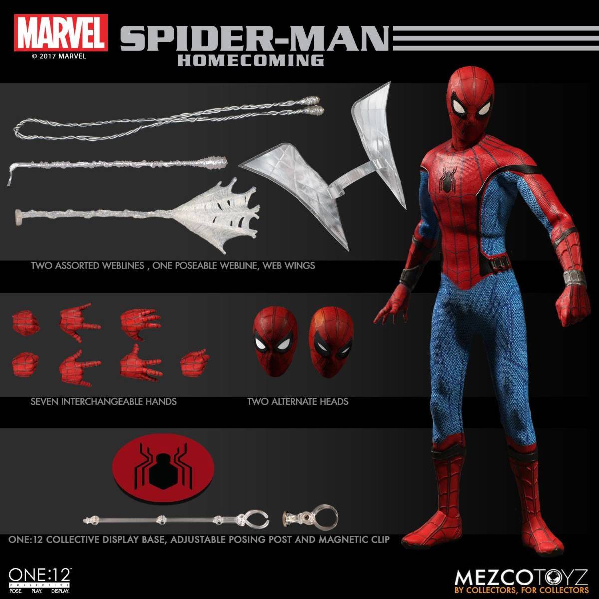 メズコ ワン12 マーベル スパイダーマン ホームカミング フィギュア MEZCO ONE:12 MARVEL SPIDER MAN HOME COMING SPIDER-MAN_画像3