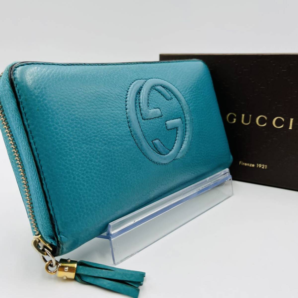 1円【付属品有】GUCCI グッチ長財布ソーホーラウンドウォレットジップ