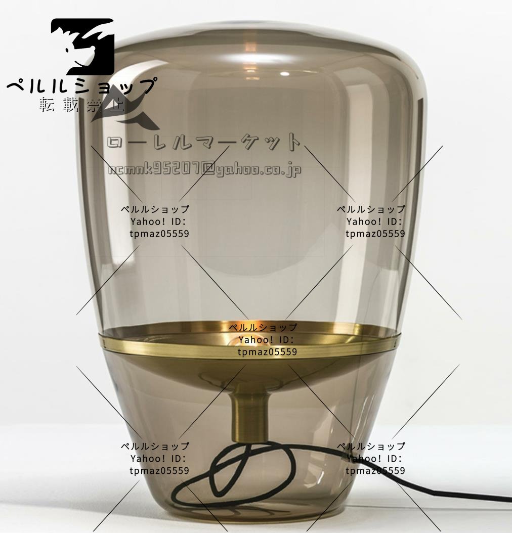 デザインインテリア　ナイトスタンド　　クリア&ゴールド　間接照明　テーブルライト　ランプ_画像1