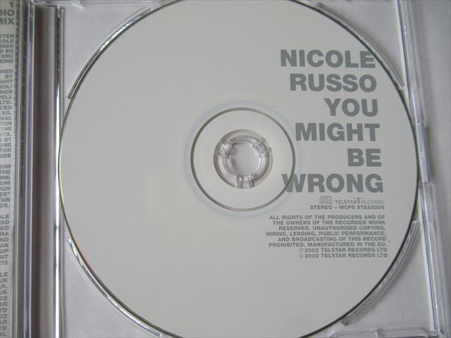 『CDS UK SSW Nicole Russo(ニコール・ルッソ) / You Might Be Wriong(Radio Mix) UK輸入盤』_画像3