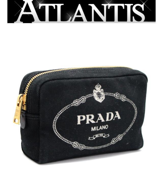 プラダ PRADA カナパ ポーチ 1NA021 キャンバス 黒