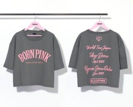 BLACKPINK 日本公演 2023 BORN PINK ロゴTシャツ グレイ M 未開封 公式 グッズ ブラックピンク 