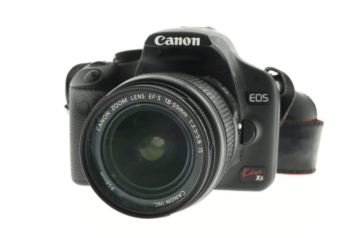 VMPD5-105-22 CANON デジタル一眼カメラ DS126231 EOS Kiss X3 レンズ 18-55mm 55-200mm 2点セット 付属品付き シャッター確認済 ジャンク_画像2