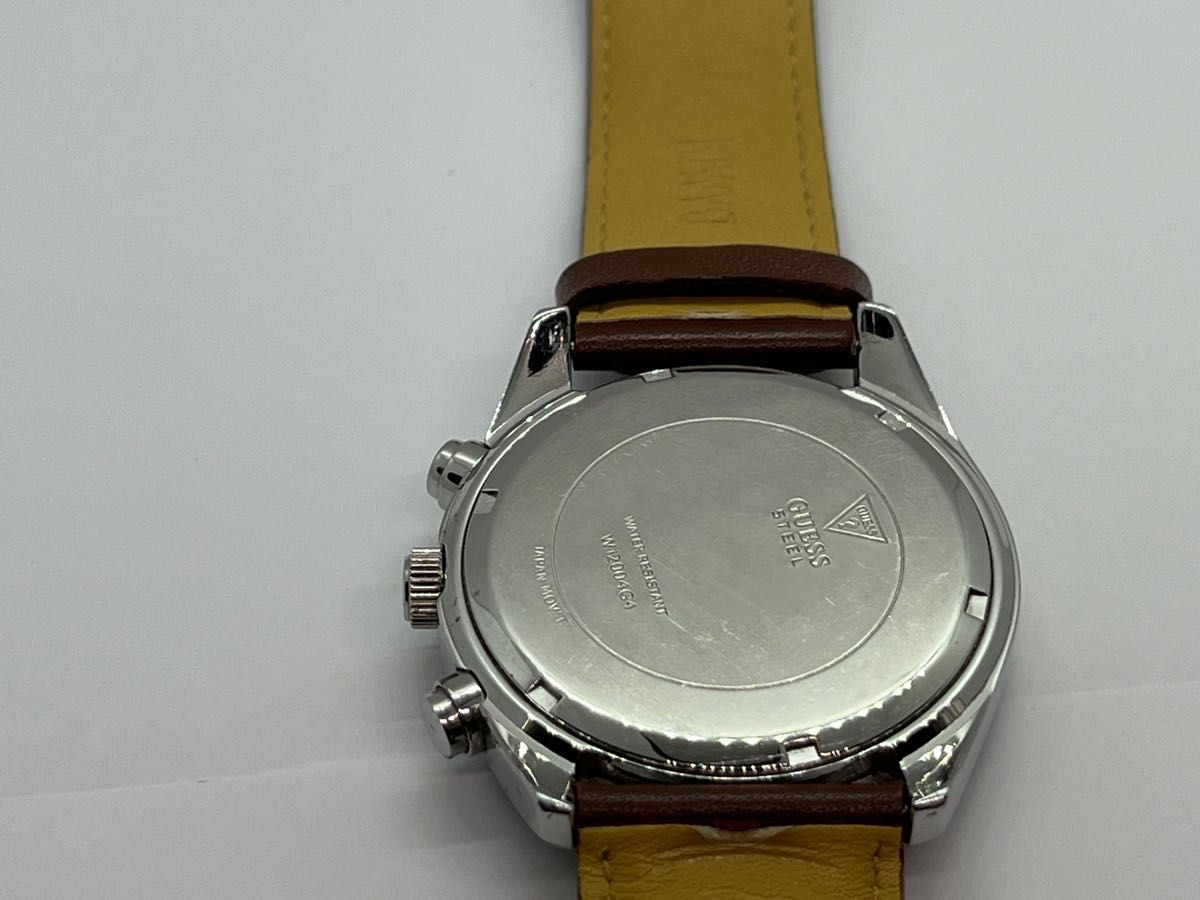 GUESS ゲス クロノグラフ クォーツ腕時計 レザーベルト W12004G4