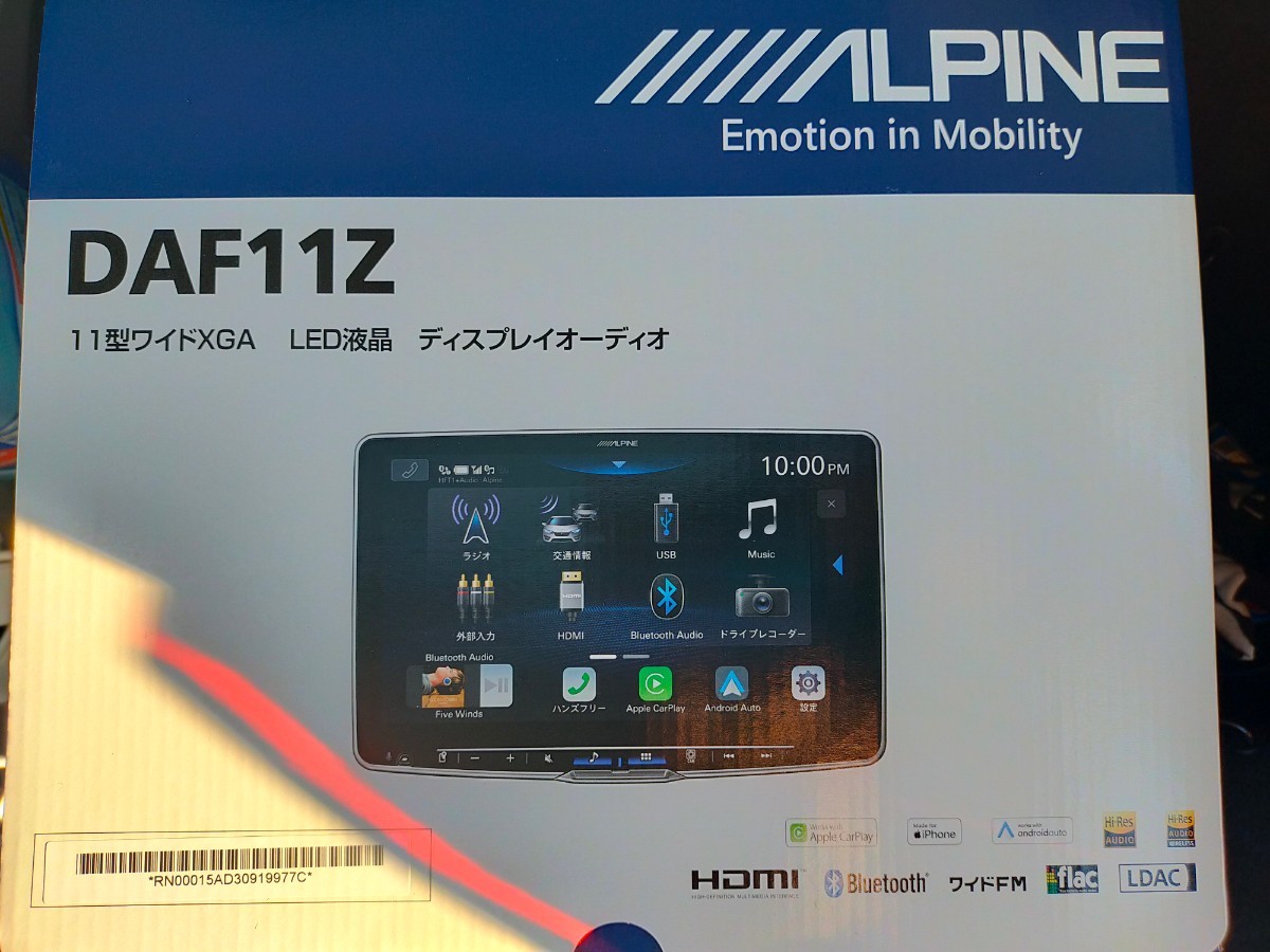 在庫有 即納 アルパイン ALPINE 希少 レア DAF11Z ディスプオーディオ Wireless CarPlay Android Auto 11型 11インチ HDMI HD液晶 ハイレゾの画像1