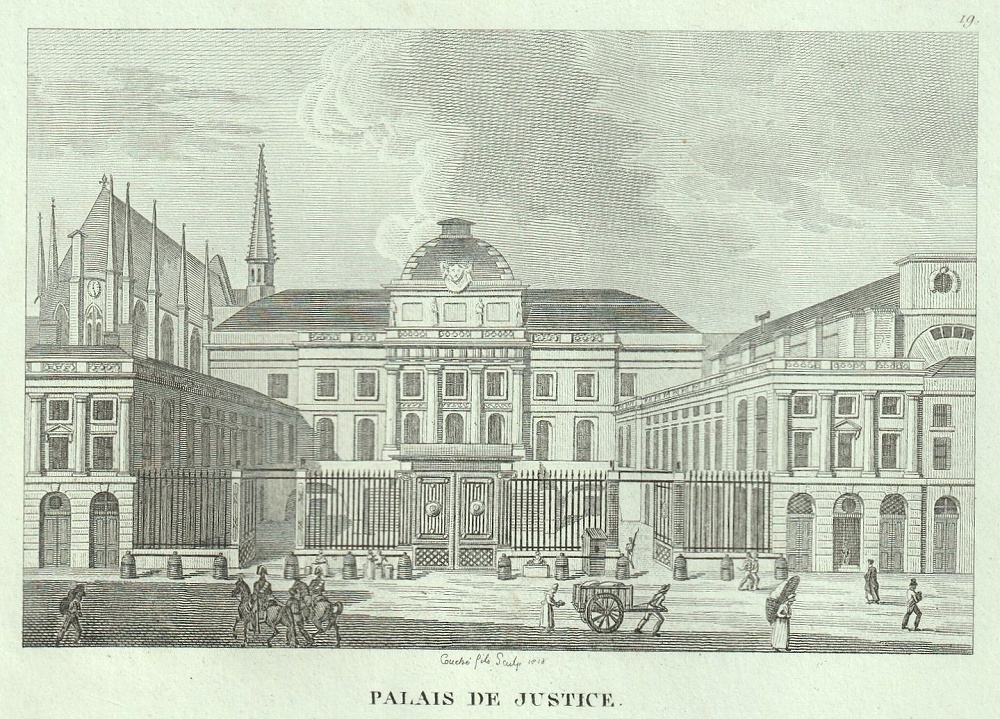 1818年 パリで最も美しい宮殿60景 銅版画 パレ・ド・ジュスティス Palais de Justice_画像2