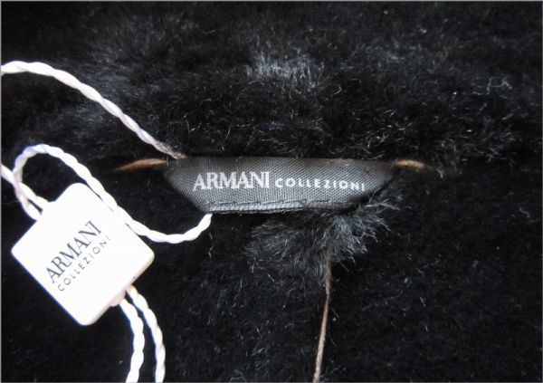 ◆本物◆ARMANI COLLEZIONI ◆極上リッチ◎リアルムートン羊毛皮レザーコート52 新品_画像8