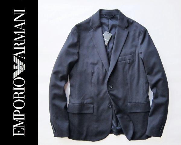 ◆本物◆EMPORIO ARMANI ◆マルチに着回し◎ジャージー生地JKTネイビー48 新品_画像1