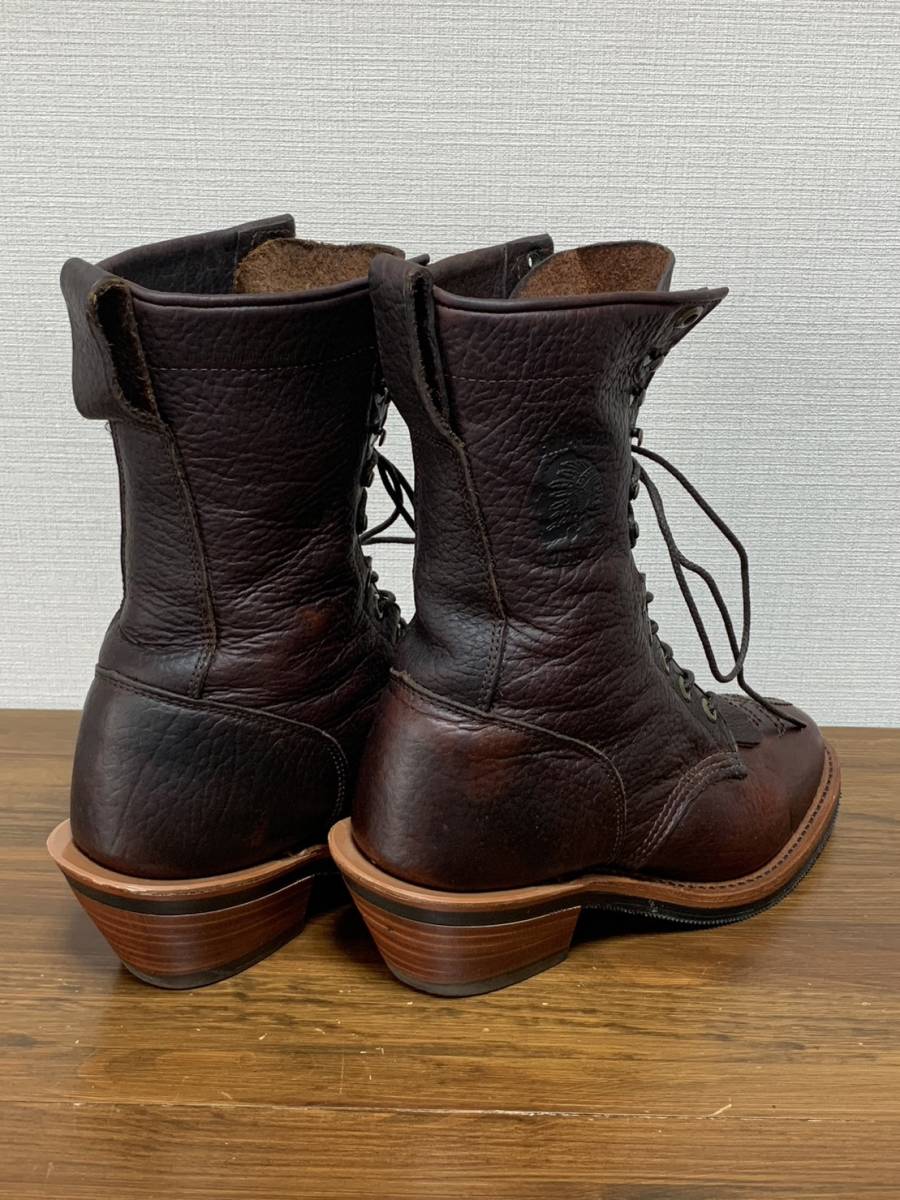 美品☆[CHIPPEWA] 29553 Bison Stampede バイソンレザー パッカーブーツ 6EE ブラウン USA製 チペワ_画像2