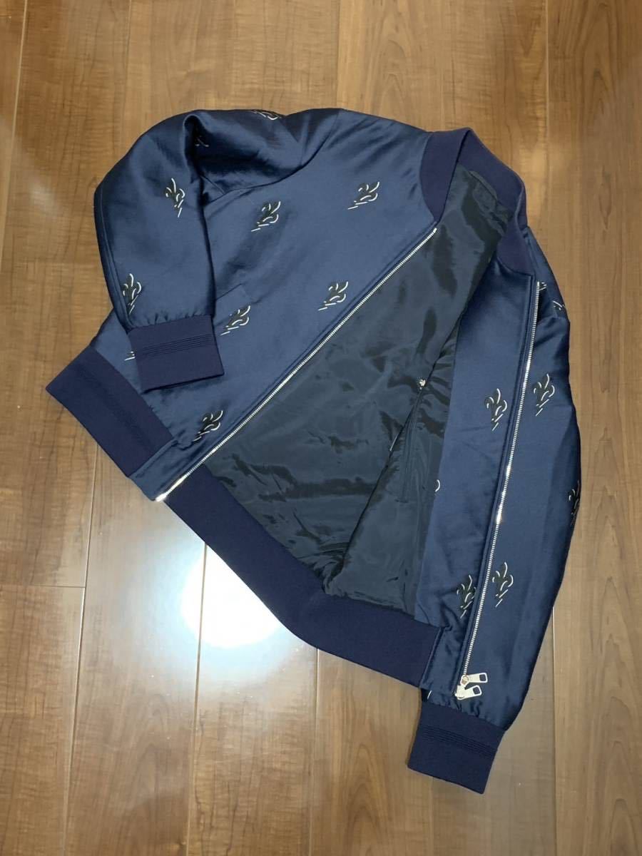 美品☆[NEIL BARRETT] 17SS 定価15万 BOMBER FIT サンダーボルト ボンバージャケット ネイビー PBSP222 E018 ネイビー ニールバレット_画像3