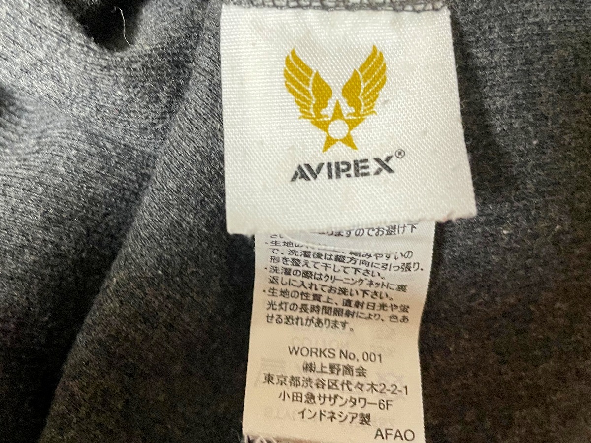 【激安1点のみ 国内正規品】AVIREX アヴィレックス デイリーウエア ヘンリーネック 長袖 Tシャツ XL チャコールグレー系 6153482 USED_画像8