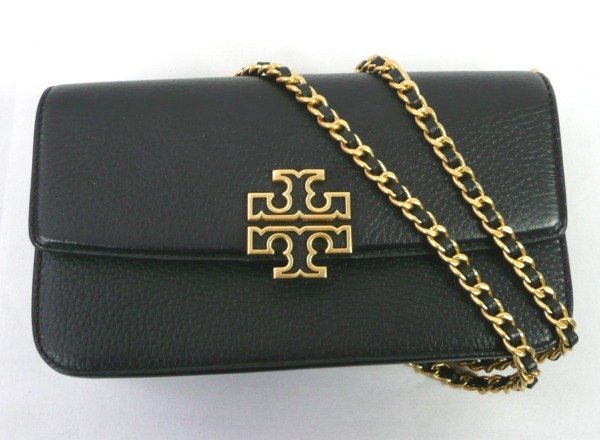 ☆☆TORY BURCH トリーバーチ　ブリテン 3way チェーン ショルダー バッグ ウォレット クラッチ ブラック クロスボディ 141012☆USED品☆_画像1