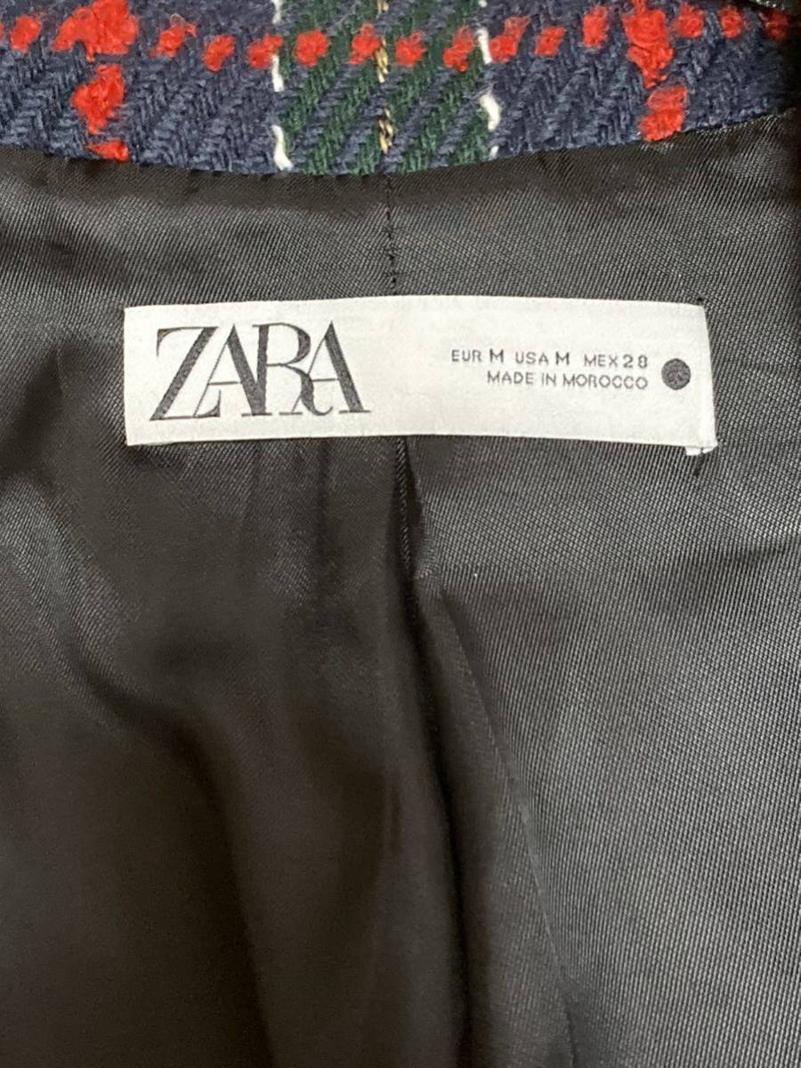 試着のみ☆ZARA ザラ　クリスマスカラー　金ボタン　ダブルジャケット・ダブルコート☆M_画像3