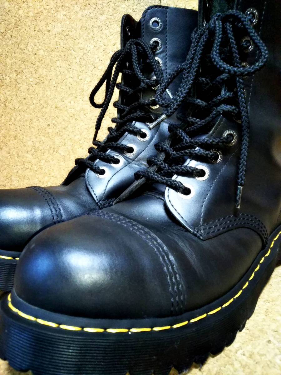 【Dr.MARTENS】ドクターマーチン 8761 スチールトゥ10ホールブーツ UK10 (29cm ) BXB 10EYE BOOT ブラック 厚底【良品】_画像1