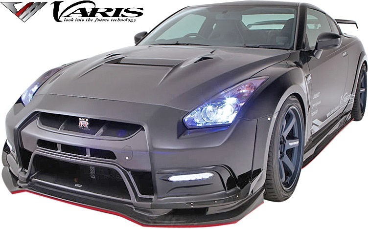 【M's】ニッサン R35 GT-R (2014Ver.) VARIS フロントバンパー用 シングルカナード CARBON カーボン ‘14 Ver. バリス エアロ VANI-122_画像5