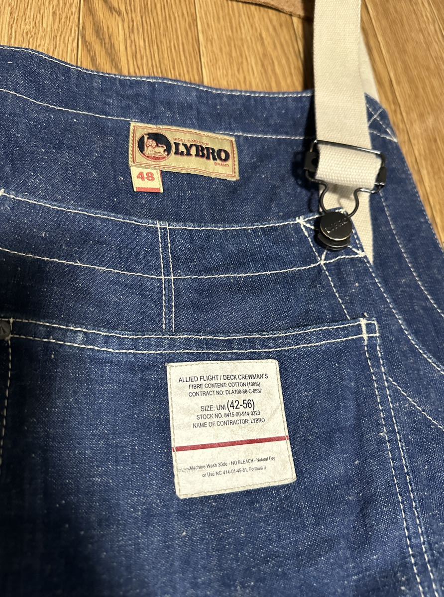 Nigel Cabourn LYBRO 19 S/S NAVAL DUNGAREE-10OZ JAPANESE DENIM RAW オーバーオール 48 ナイジェルケーボン デニム ライブロ ネイヴァル_画像4