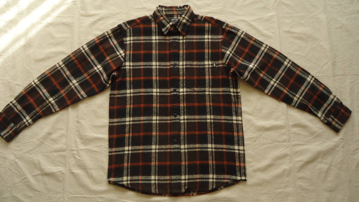 Stussy Lumber Plaid L/S Shirt 茶系チェック L 半額 50%off ステューシー 長袖 チェック ネルシャツ 胸ポケット ヘリンボーン