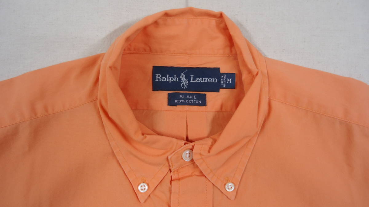 POLO Ralph Lauren старый модель короткий рукав кнопка down рубашка orange M полцены 50%off Ralph Lauren letter pack почтовый сервис свет .... рассылка Yupack 