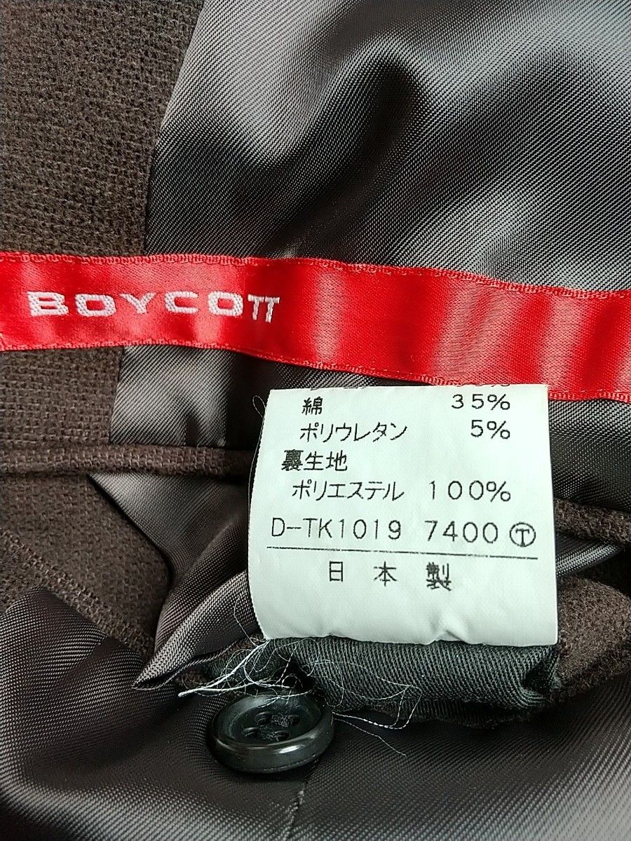 【美品】日本製　BOYCOTT　ボイコット　ベロア調　テーラードジャケット　サイズ40