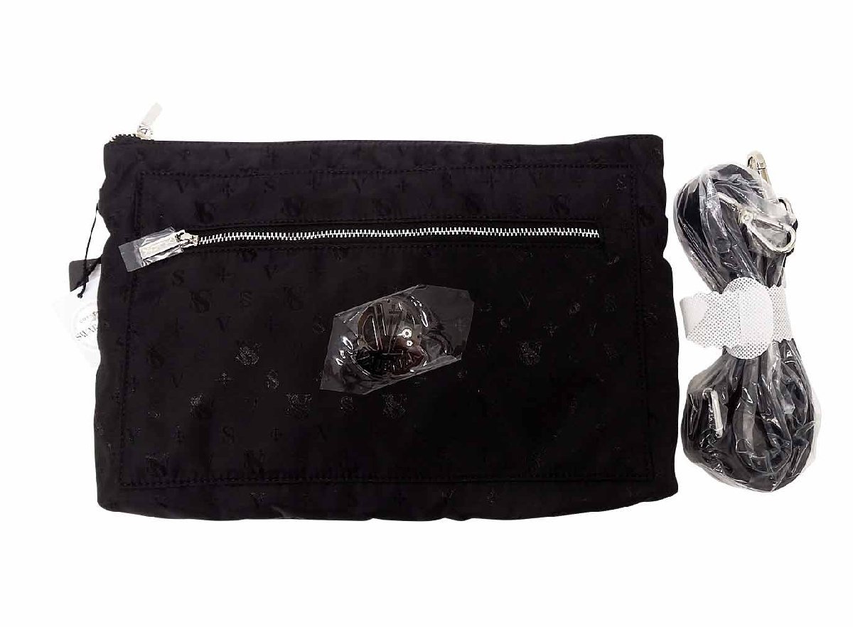 Swarovski using VALENZA/ baren The clutch bag / shoulder bag black / black tag attaching unused 