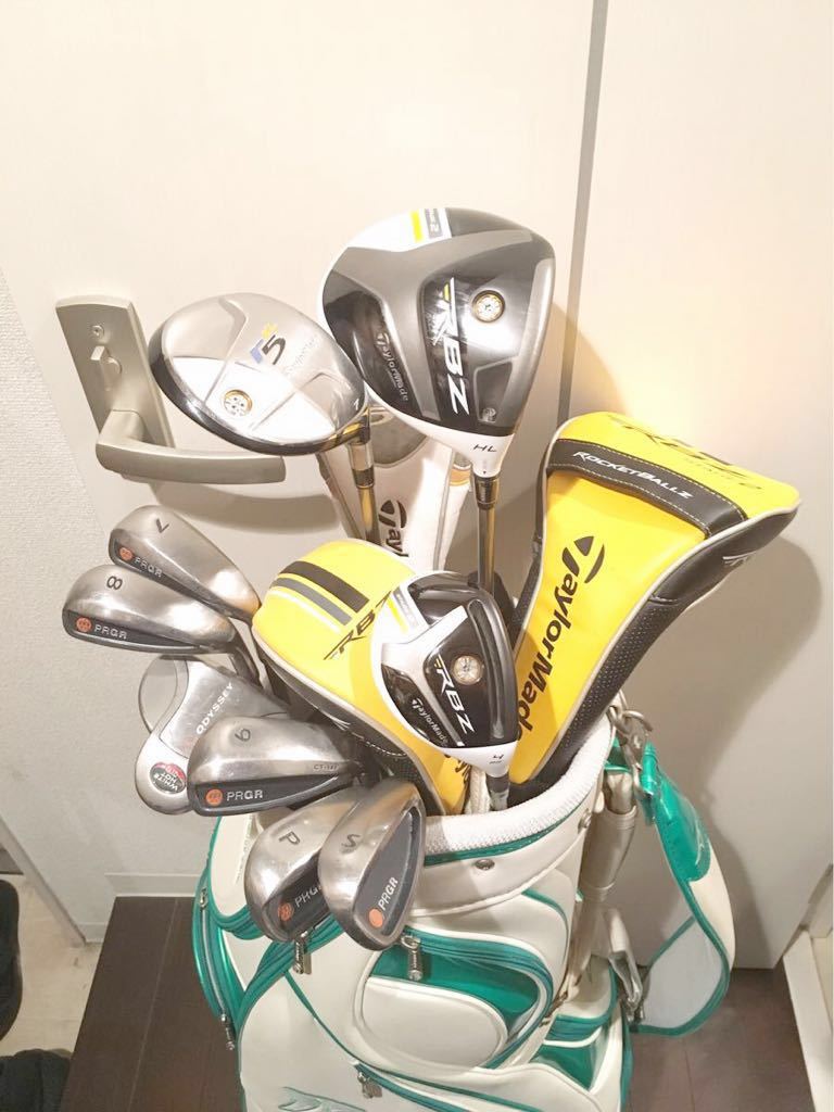 【美品】流行女士模特TaylorMade RBZ舞台2俱樂部套裝高爾夫鐵桿專業裝備火箭球初學者女裝 原文:【美品】大人気 レディースモデル テーラーメイド RBZ ステージ2 クラブ セット ゴルフ アイアン プロギア ロケットボールズ 初心者 女性