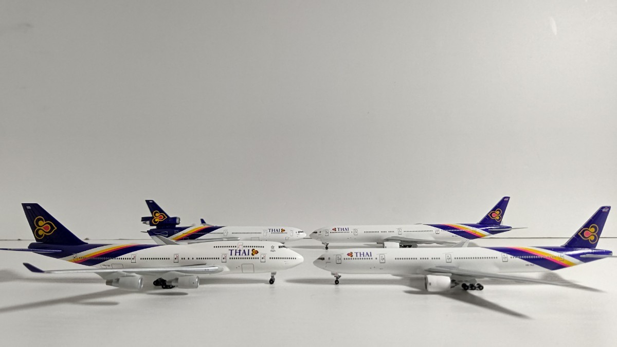 1/400 DRAGON WINGS THAI AIRWAYS BOEING 747-400x3 777-300x2 MD-11x1 AIRBUS 340-600x1 340-500x1 STAR ALLIANCE 旅客機　計8機セット_画像6