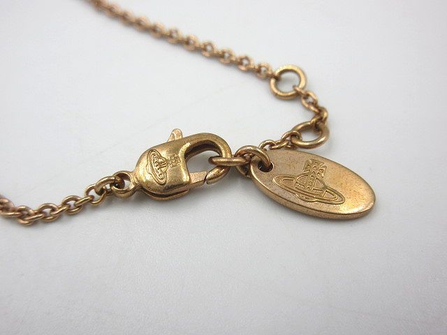 ☆Vivienne Westwood ヴィヴィアンウエストウッド オーブ ブレスレット ストーン付 ピンクゴールド 中古 現状品 レディース アクセサリー☆_画像3