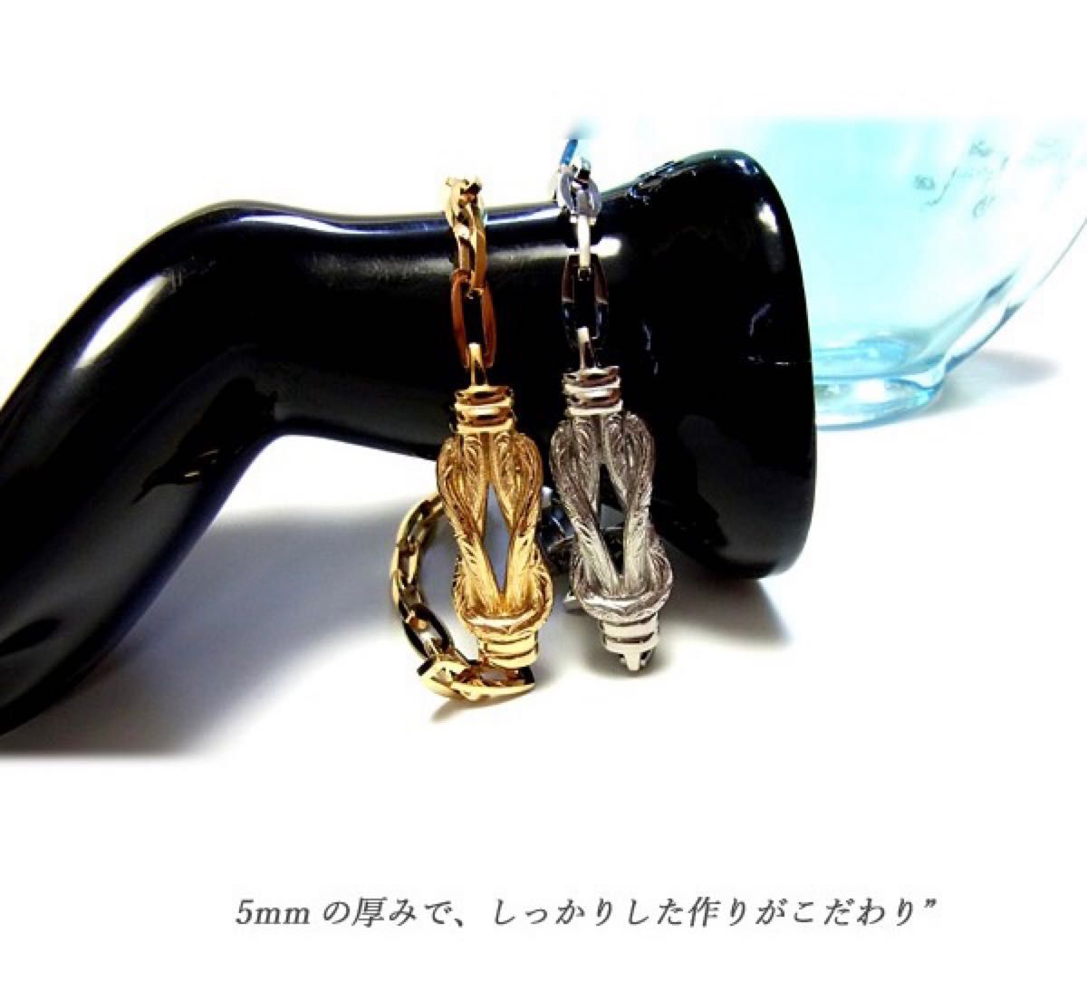 【SALE】ハワイアンジュエリー メンズ 重ね付け ブレスレット シルバーアクセ　 ペーパーチェーン　 CHROME HEARTS