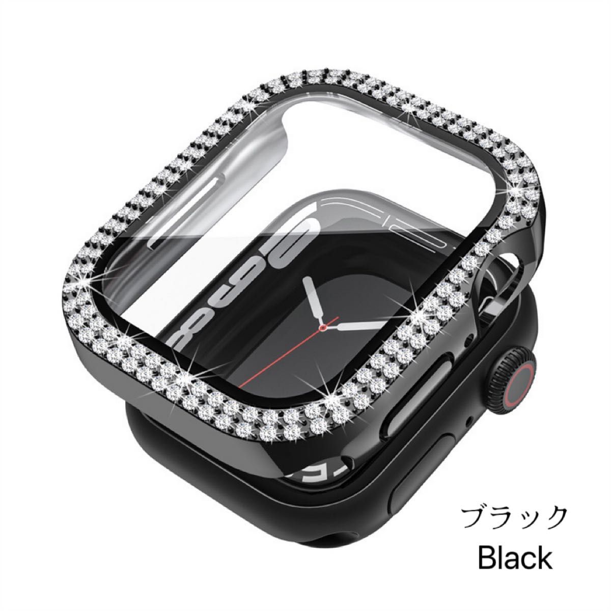 Apple Watch Case 二重ラインストーン　ガラスケース一体型　防塵落下防止　40mmサイズ