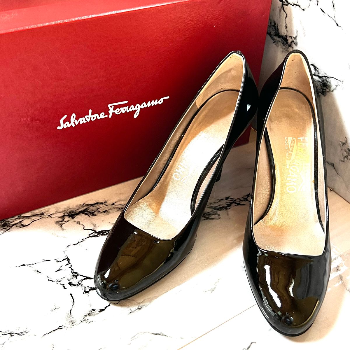 お買い得 【美品】Salvatore Ferragamo パンプス 23 5cm 黒｜Yahoo