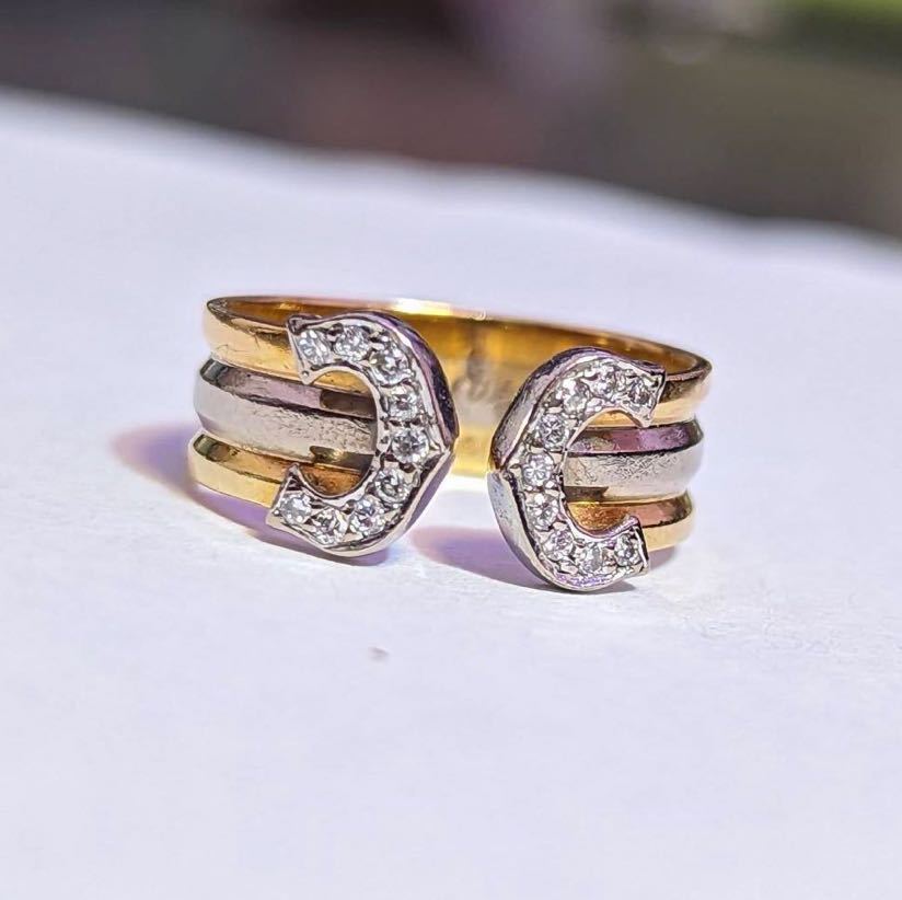 流行 Cartier カルティエ リング C2 イエローゴールド ホワイト