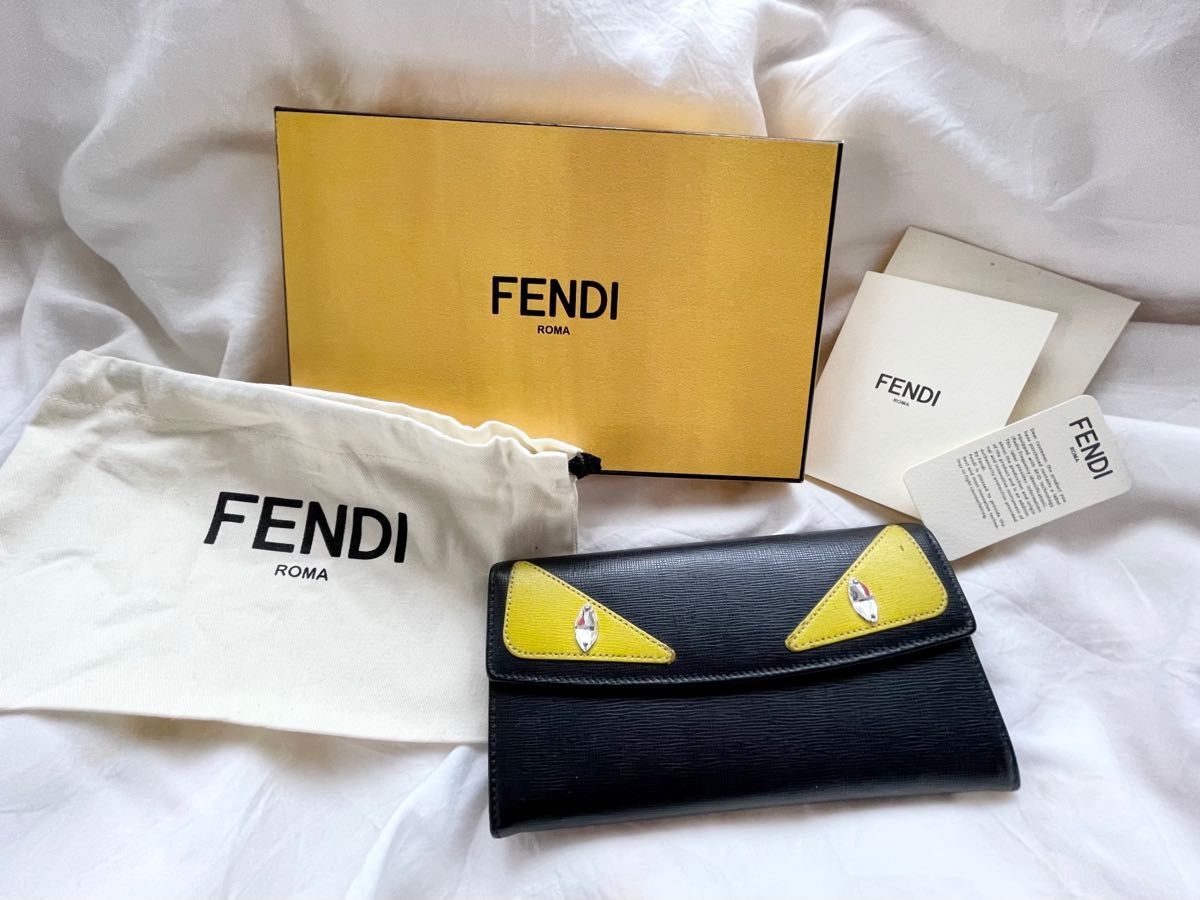 レア美品】フェンディ FENDI モンスター 長財布 ユニセックス レア美品】フェンディ FENDI モンスター 長財布 ユニセックス