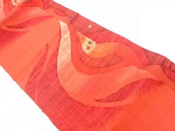 ys6779481; 宗sou 手織り真綿紬抽象模様織出し名古屋帯【着】