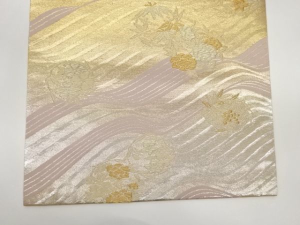 超可爱の ys6793026; 曲線に花輪模様織出し名古屋帯【着】 宗sou