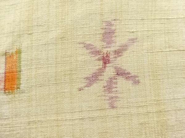 ys6807102; 宗sou 花に抽象模様織り出し手織り節紬着物【アンティーク】【着】_画像7