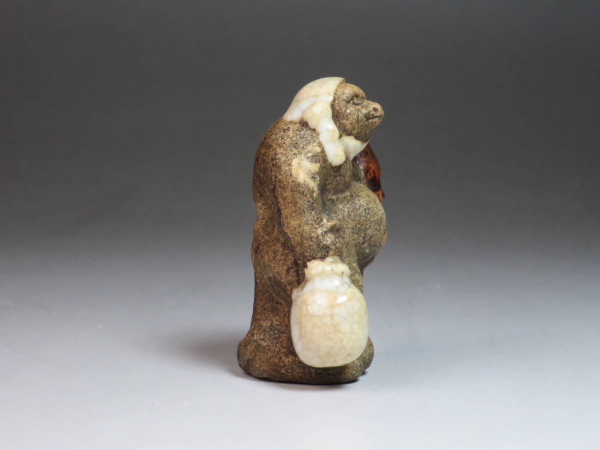 予約中!】 砥部焼 名工 向井和平 狸の磁器根付 時代根付 希少 工芸品