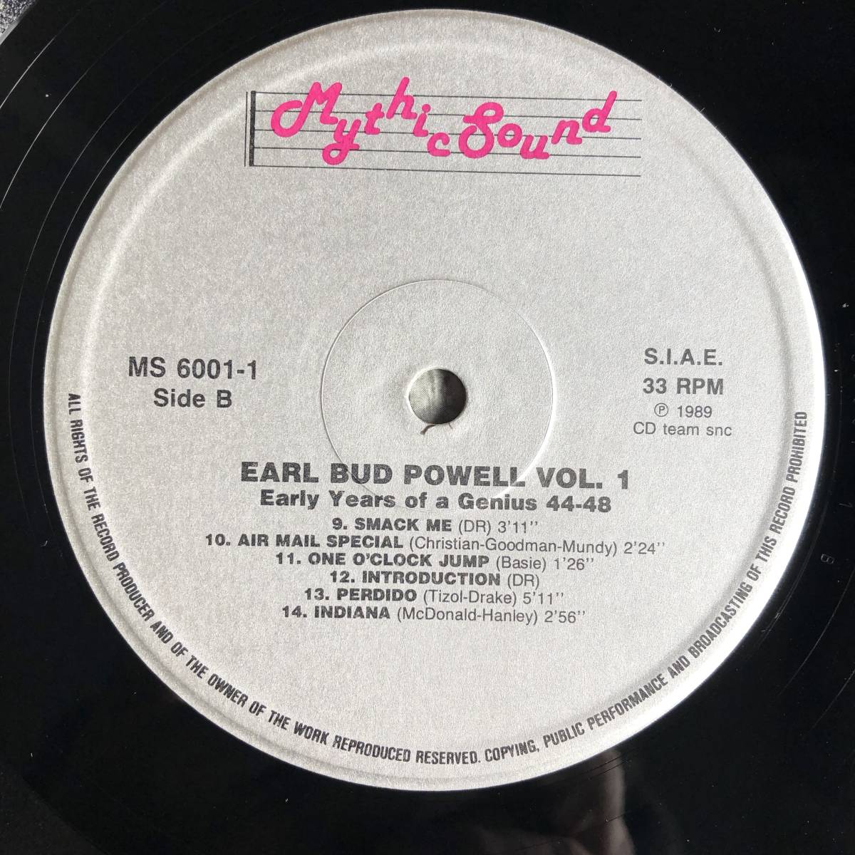 Earl Bud Powell / Mythic Sound / 12インチ10枚セット/超美盤_画像2