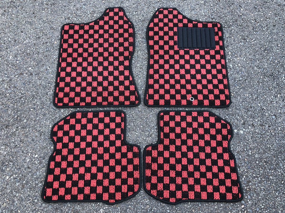 # free shipping # Suzuki Jimny JB23W MT car check red floor mat car mat Japan production new goods ( year :H10 year 10 month ~H30 year 7 month )