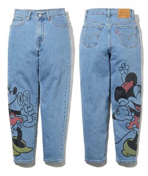  Levi's lady's Disney collaboration The Boy Friend Denim pants W25 regular price 15400 jpy Minnie Mouse Levi*s DISNEY BOYFRIEND DENIM