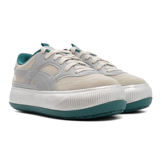  Puma Pro nauns collaboration suede mayu2 regular price 15400 jpy 22.5cm silver / green SUEDE MAYU 2 PRONOUNCE thickness bottom lady's sneakers 