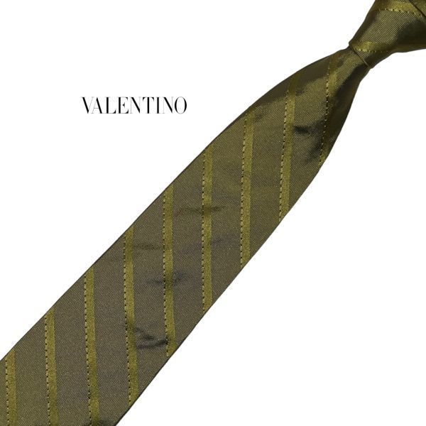 VALENTINO ネクタイ ストライプ柄 USED ヴァレンティノ レジメンタル ネコポス可 中古 t477_画像1
