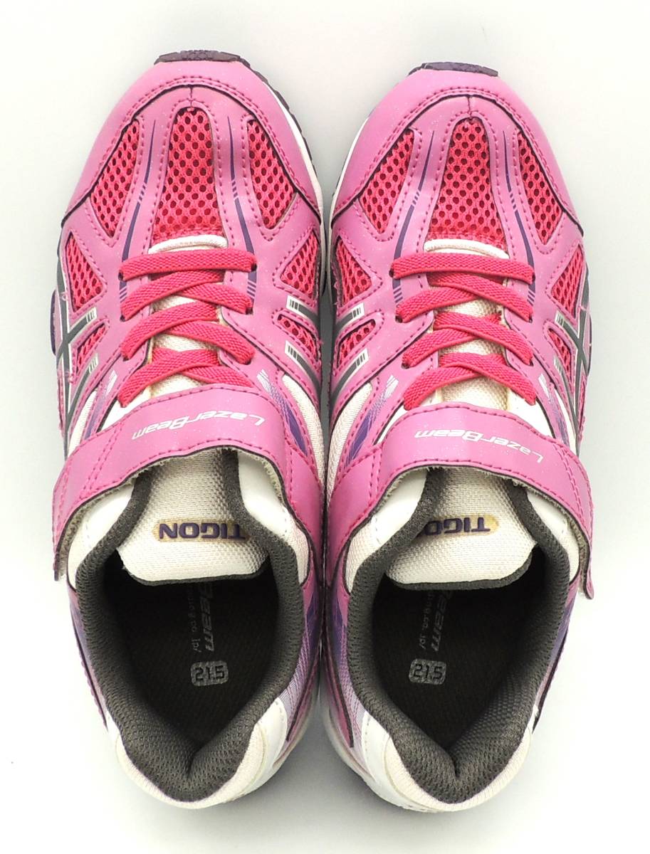  Asics Laser beam Junior ребенок девочка спортивные туфли Magic LAZERBEAM AN1057 розовый / темно-серый 21.5cm