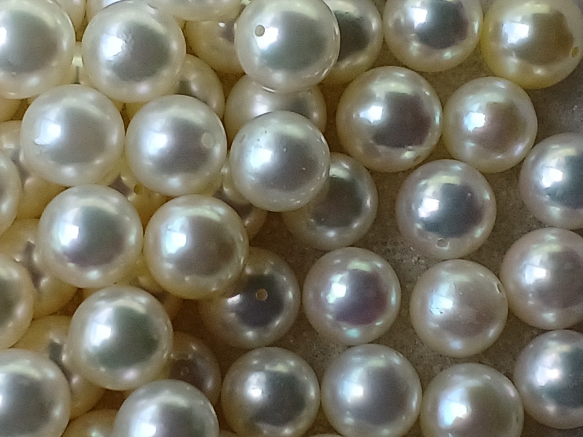 あこや真珠無調色8㎜片穴ルース111個おまとめY300の画像8